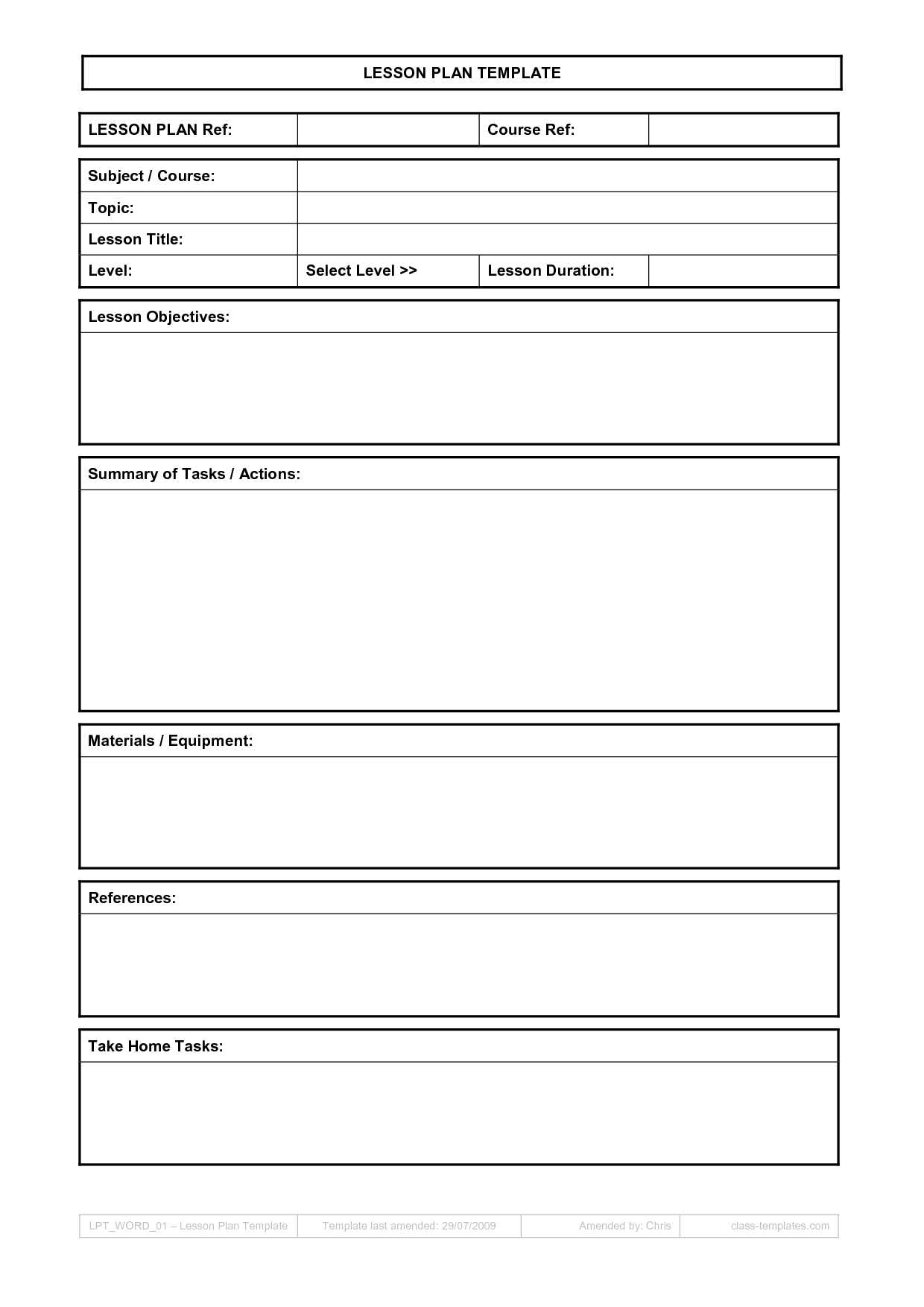 001 Free Printable Lesson Plans ~ Tinypetition - Free Printable Lesson Plan Template