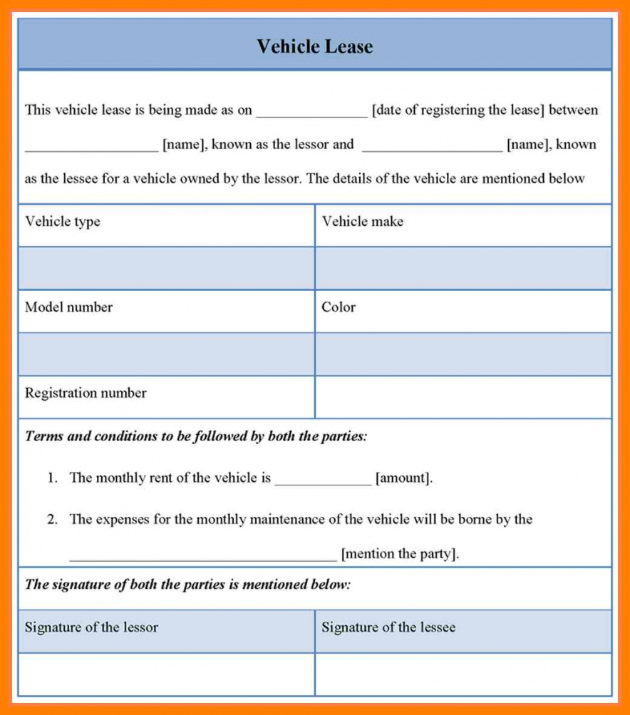 004 Template Ideas Car Lease Agreement Vehicle Leasing ~ Ulyssesroom - Free Printable Vehicle Lease Agreement