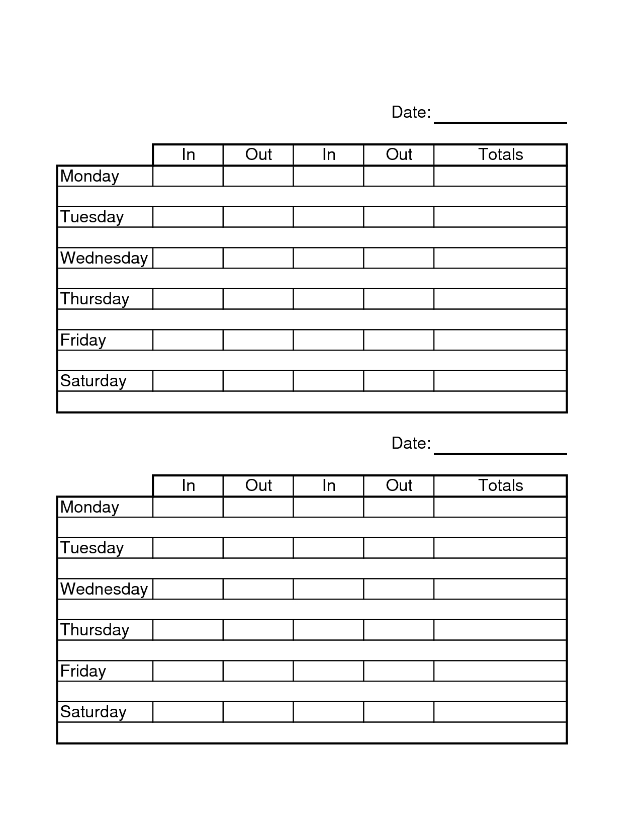 012 Time Sheet Templates Free Template ~ Ulyssesroom - Free Printable Time Sheets Pdf