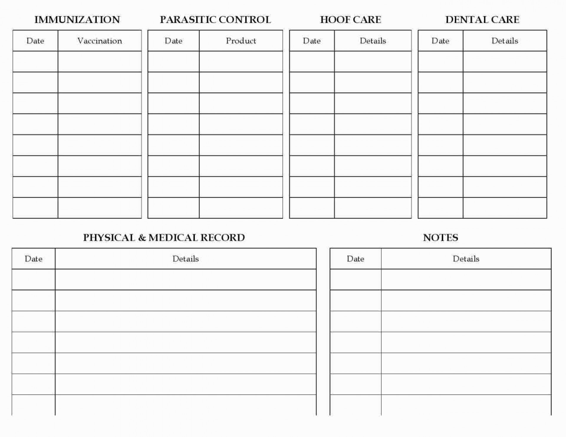 014 Blank Medication Administration Record Template Free Printable - Free Printable Dog Shot Records