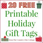 20 Printable Holiday Gift Tags (For Free!!)   The Country Chic Cottage   Free Printable Christmas Gift Tags
