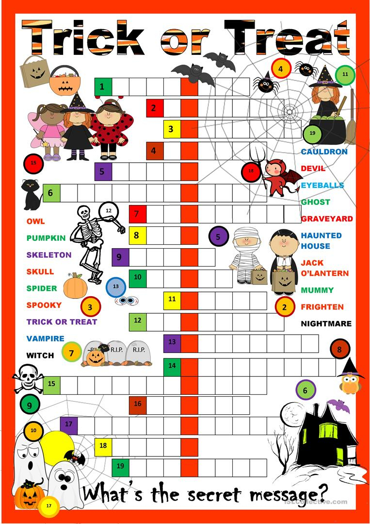 23 Free Esl Halloween Crossword Worksheets - Halloween Crossword Printable Free