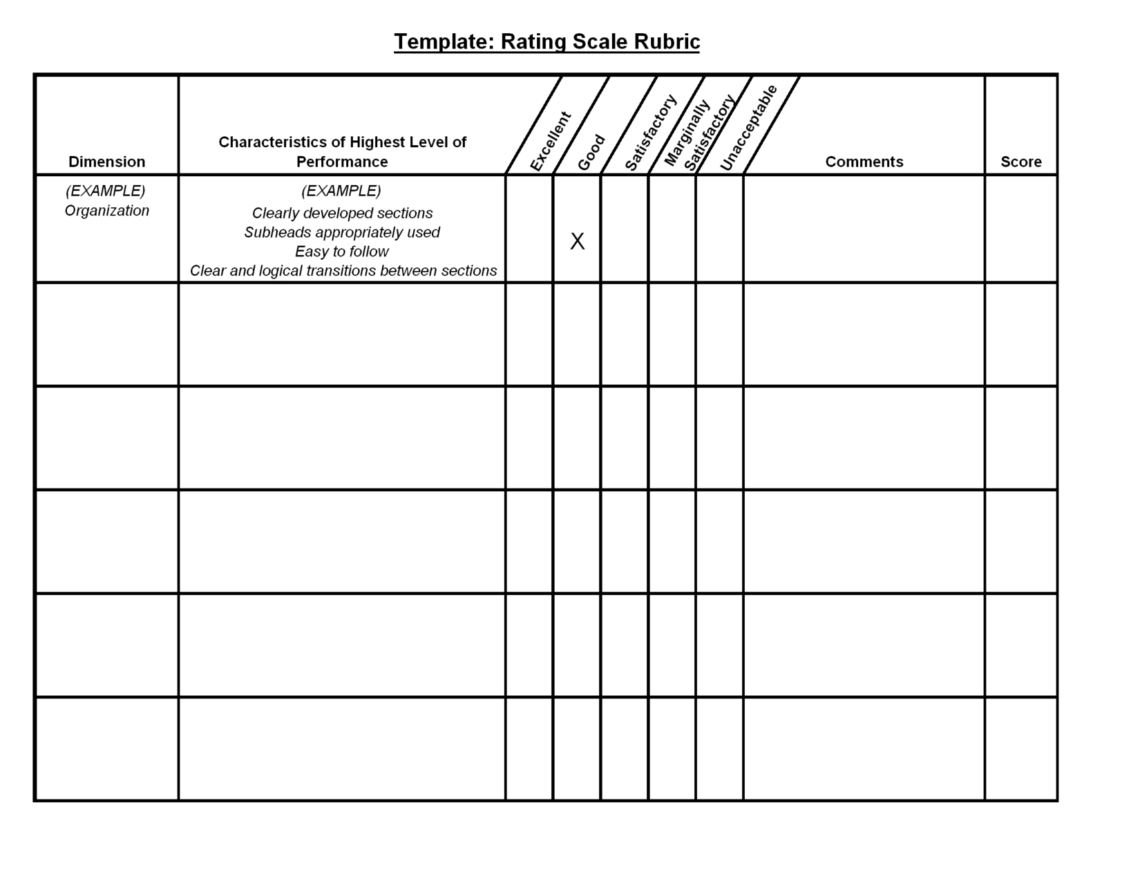 28 Images Of Free Rubric Template | Evreneter - Free Printable Blank Rubrics