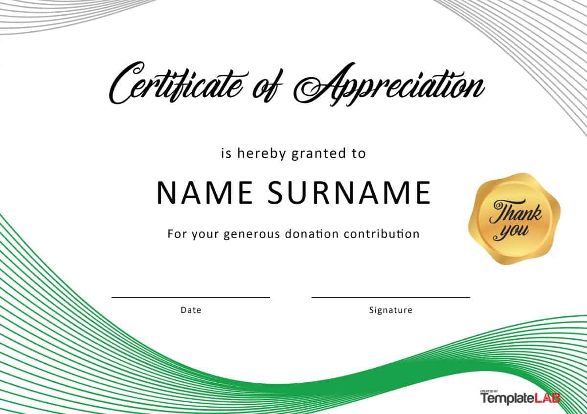 30 Free Certificate Of Appreciation Templates And Letters - Free Printable Volunteer Certificates Of Appreciation