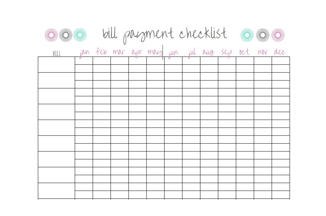 32 Free Bill Pay Checklists &amp;amp; Bill Calendars (Pdf, Word &amp;amp; Excel) - Free Printable Bill Checklist