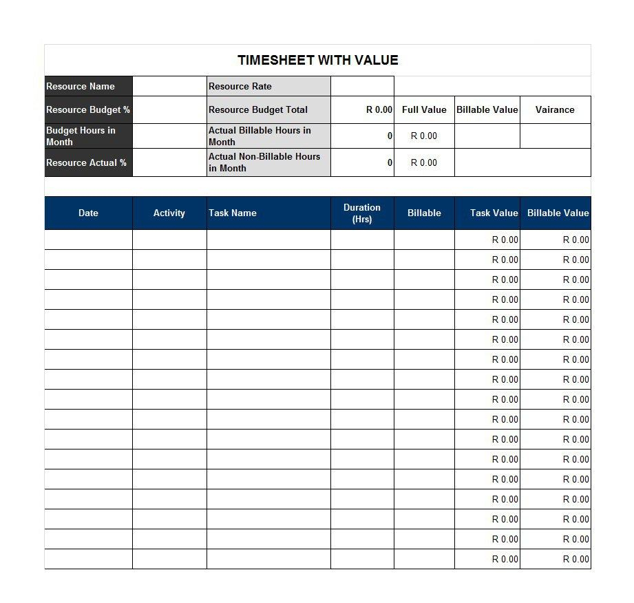 40 Free Timesheet / Time Card Templates - Template Lab - Free Printable Weekly Time Sheets