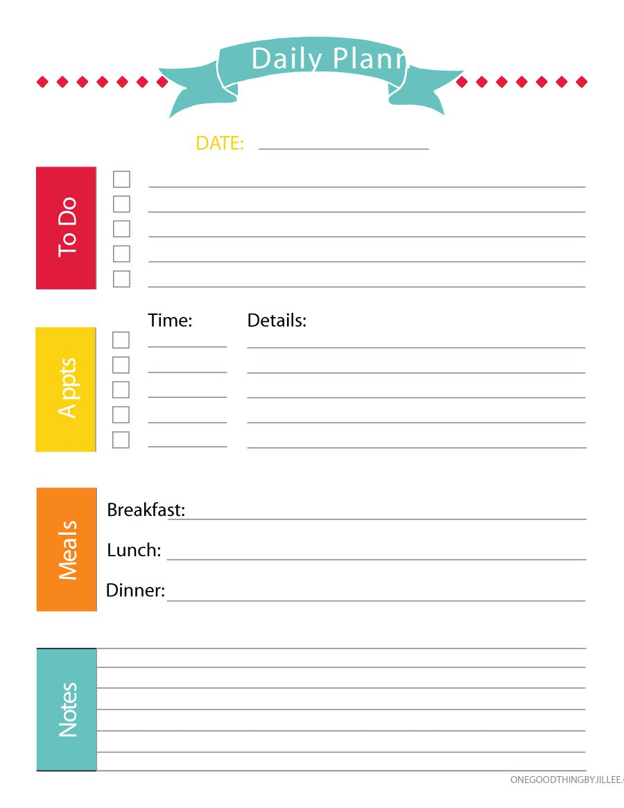 40+ Printable Daily Planner Templates (Free) - Template Lab - Free Printable Daily Schedule