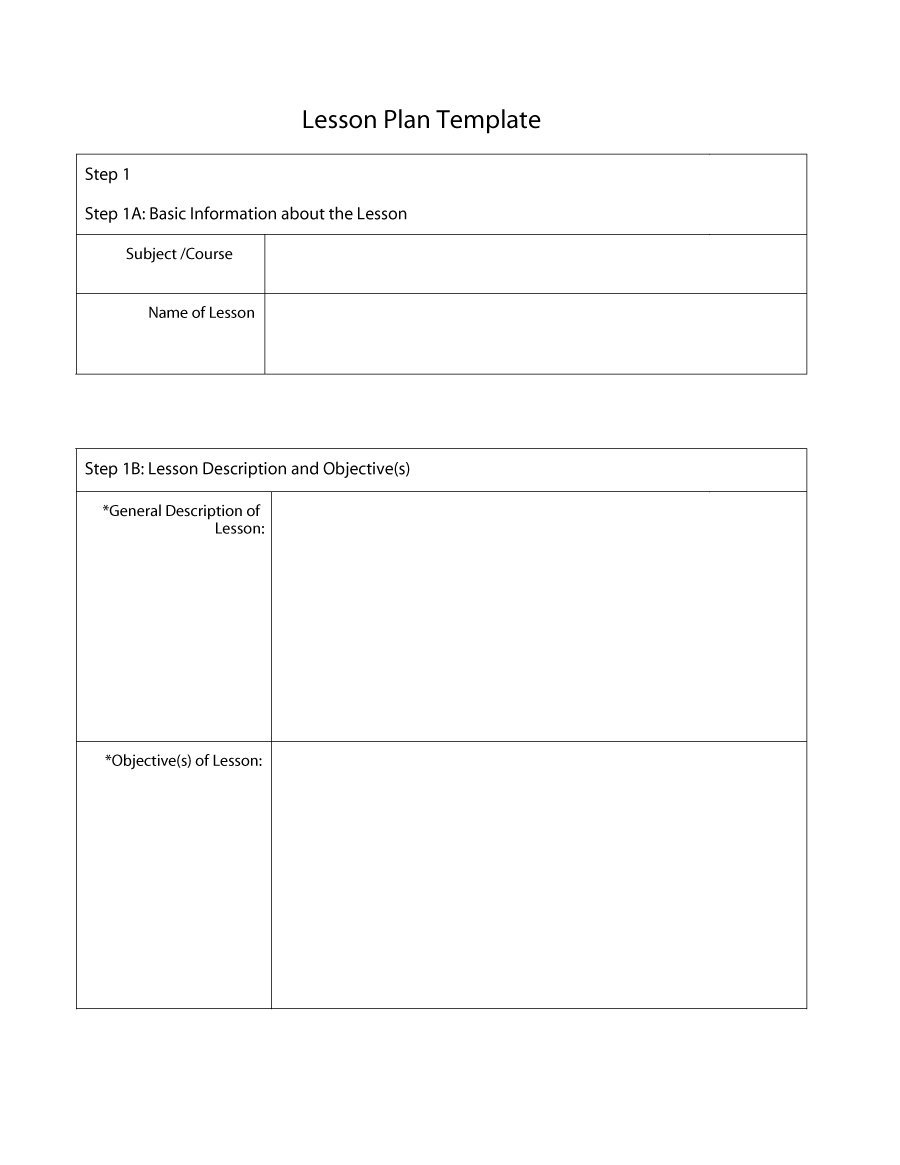 44 Free Lesson Plan Templates [Common Core, Preschool, Weekly] - Free Printable Lesson Plan Template