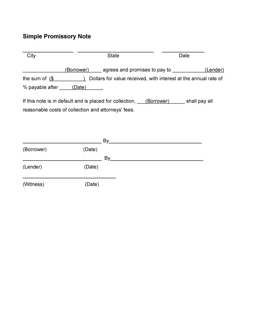 45 Free Promissory Note Templates &amp;amp; Forms [Word &amp;amp; Pdf] - Template Lab - Free Printable Promissory Note