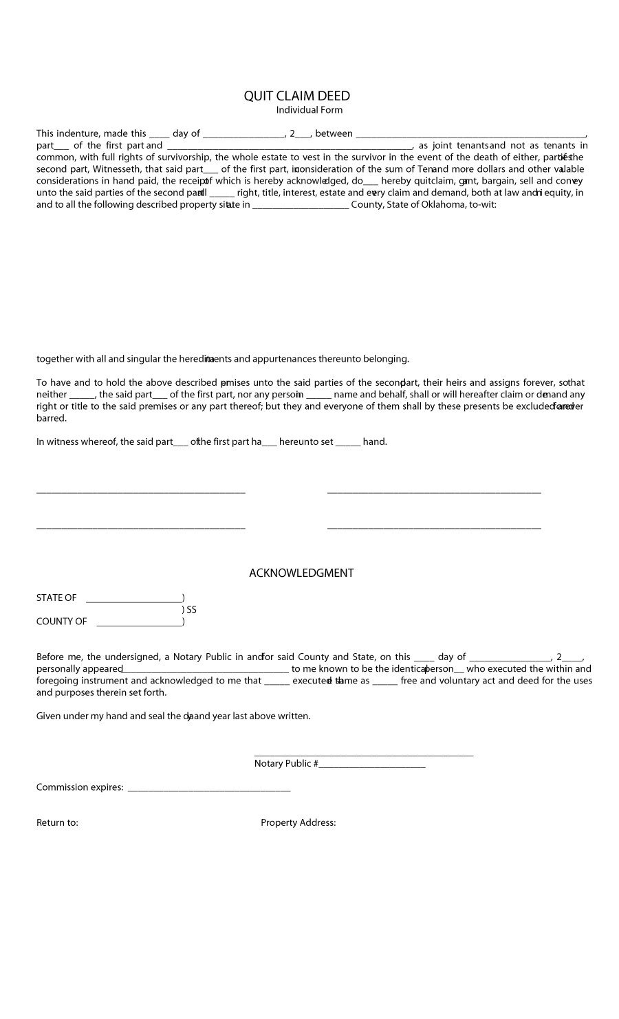 46 Free Quit Claim Deed Forms &amp;amp; Templates - Template Lab - Free Printable Quit Claim Deed Form