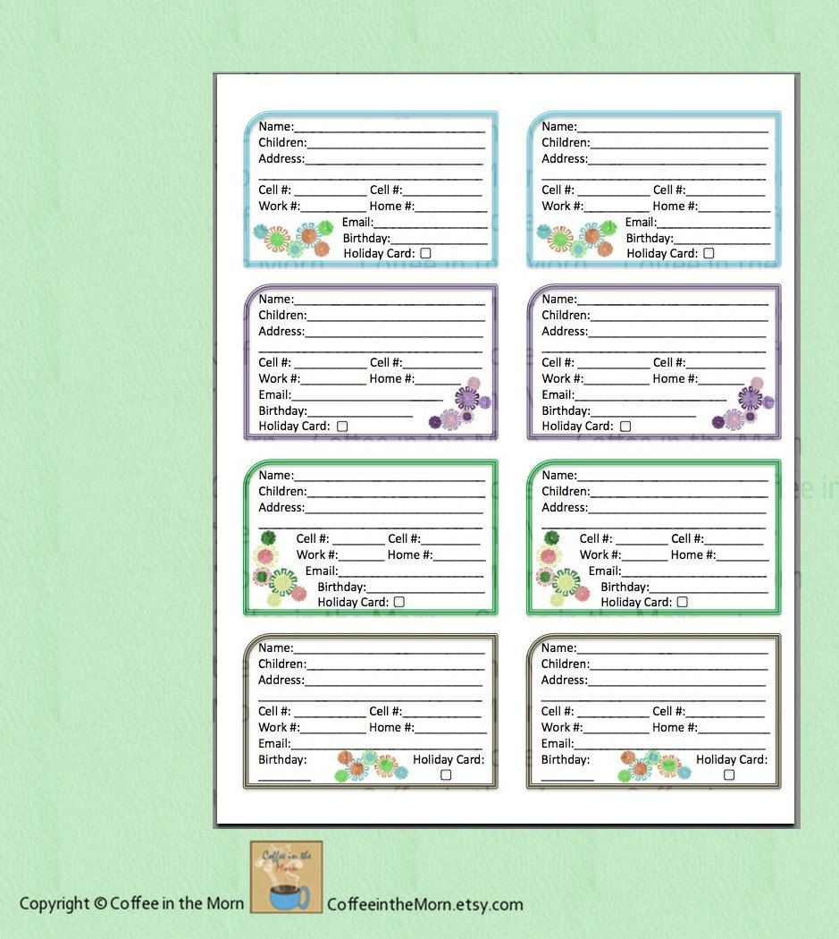 Address Book Contact List Pdf Printable Digital Download - Free Printable Address Book