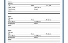 Address Book Entry Printable For A Family Or Household Binder - Free Printable Address Book