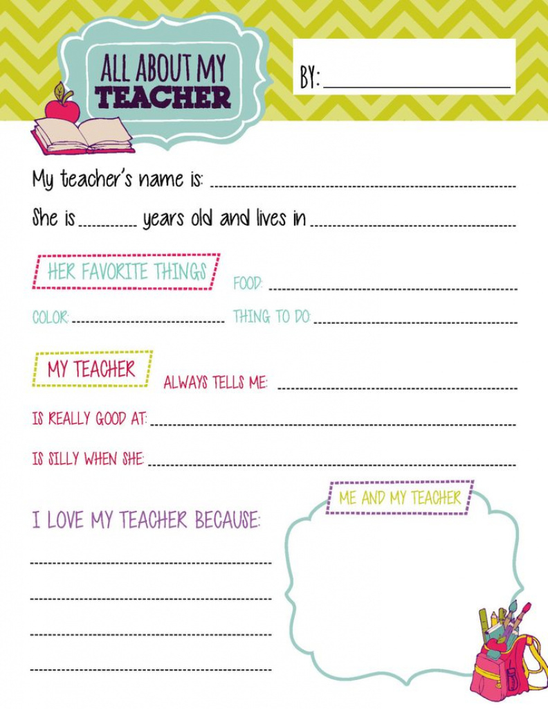 All About My Teacher Free Printable 253294E45795656Bb1518D61B13Bbecf - All About My Teacher Free Printable