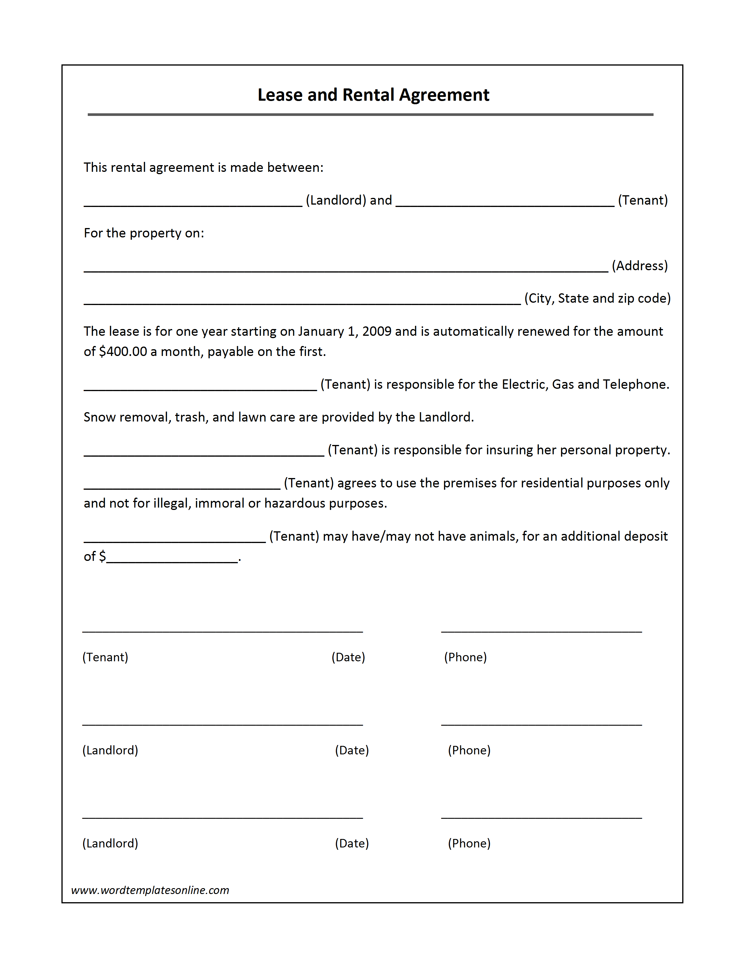 Basement For Rent Lease Agreement - 6.5.kaartenstemp.nl • - Rental Agreement Forms Free Printable