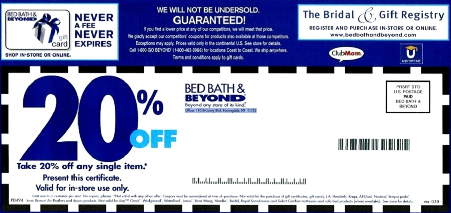 Bed Bath And Beyond Coupons - Free Printable Bed Bath And Beyond Coupon 2019