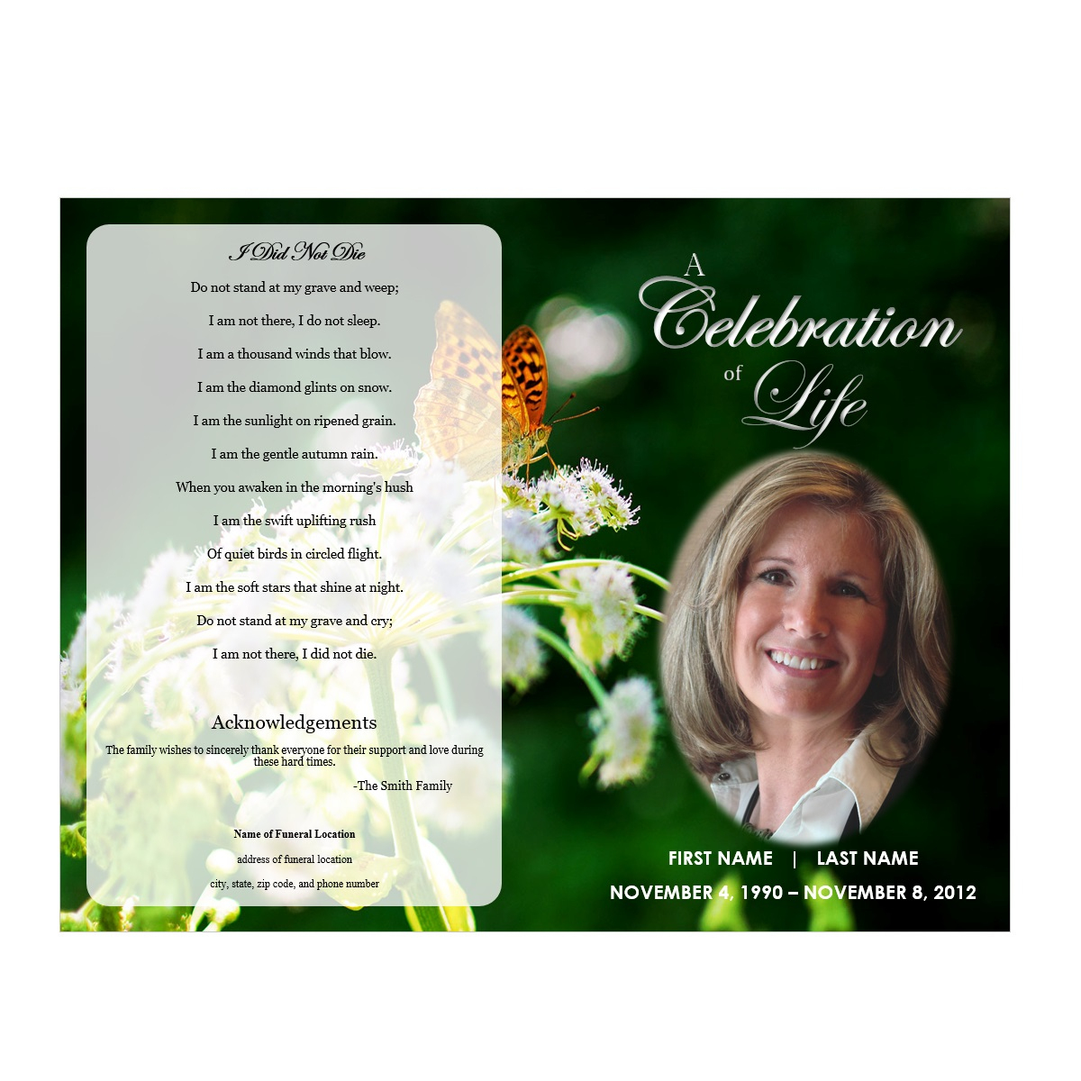 Best Photos Of Memorial Service Program Template Funeral - Free Printable Funeral Program Template