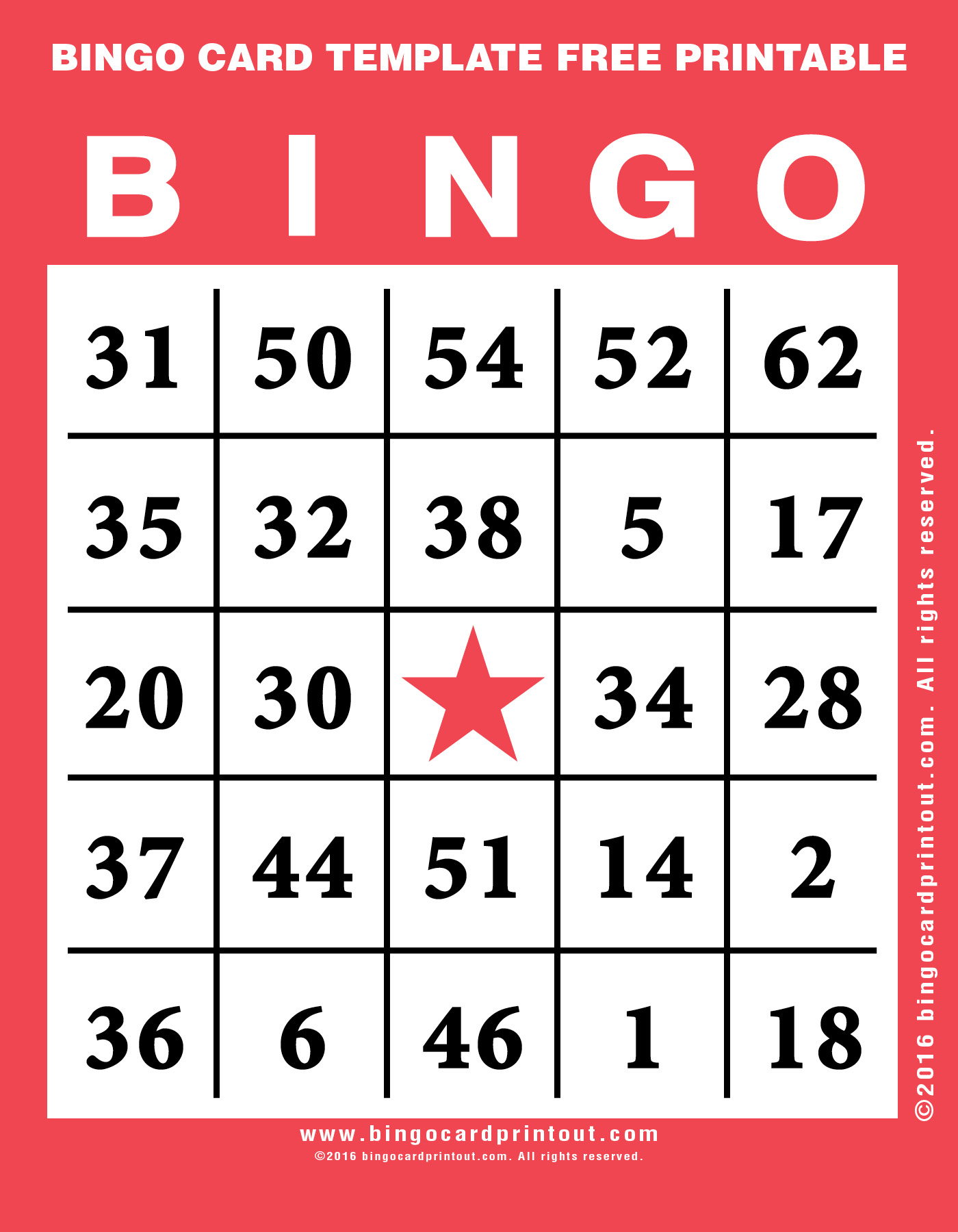 Bingo Card Template Free Printable - Bingocardprintout - Free Printable Bingo Cards