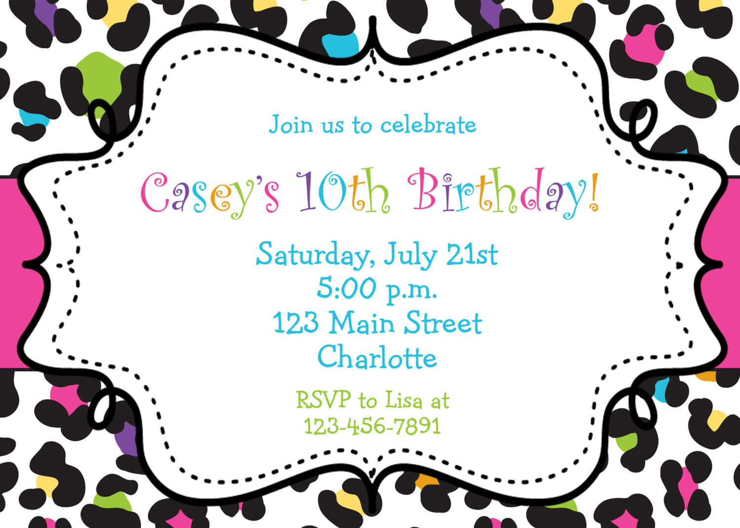 Birthday Invitations Browsing Exclusive Animal Print Themed - Clip - Free Printable Animal Print Birthday Invitations