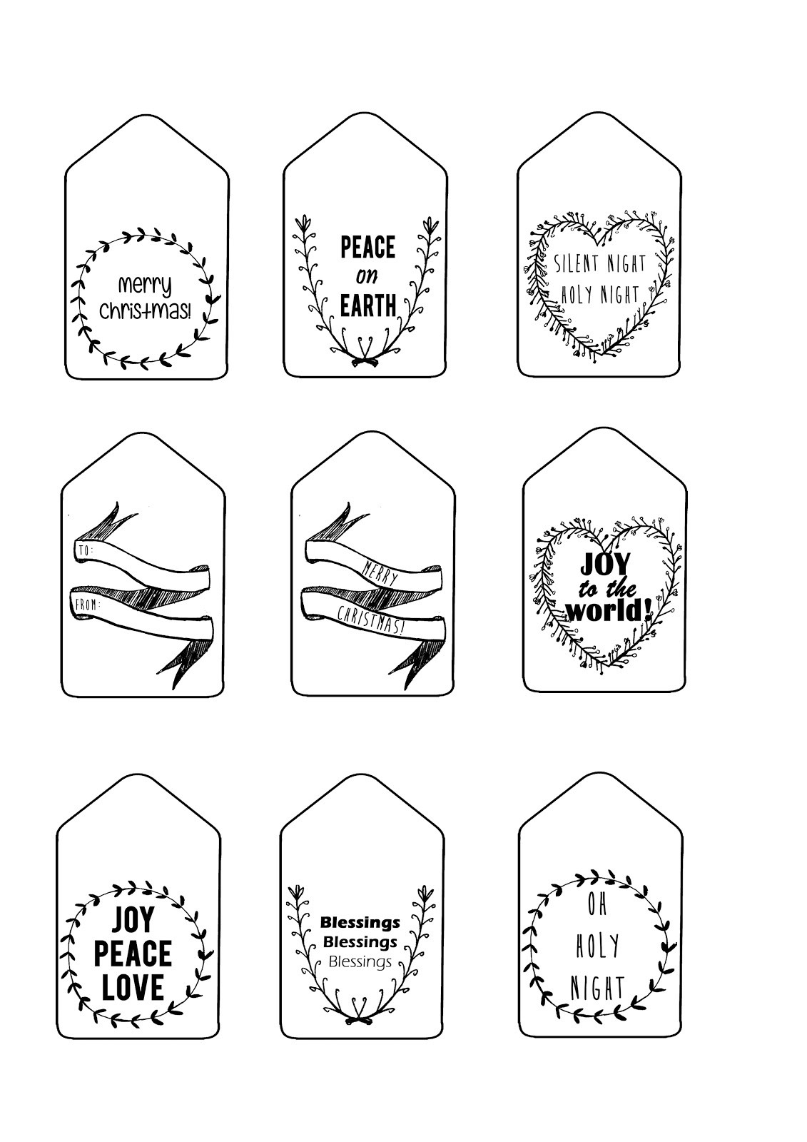 Black And White Christmas Gift Tags | Dezineappz - Christmas Gift Tags Free Printable Black And White