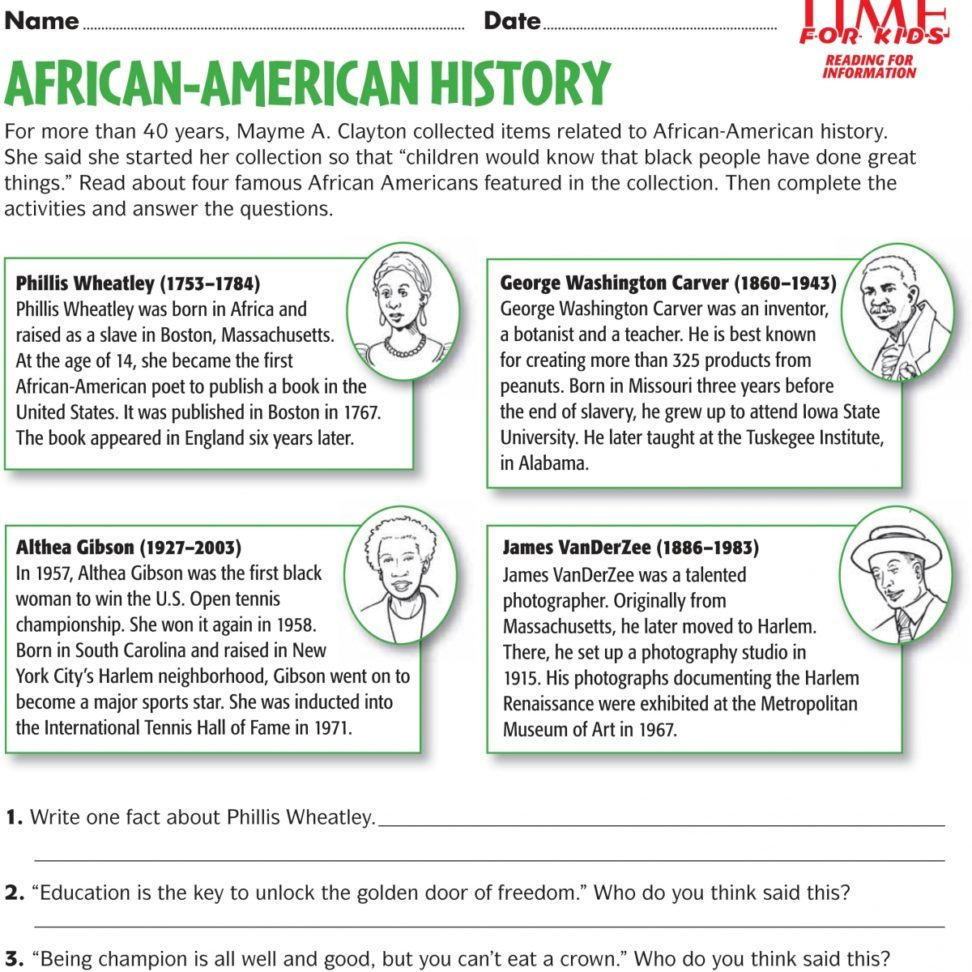 Black History Month Printable Activities – Forprint - Free Printable Black History Month Word Search