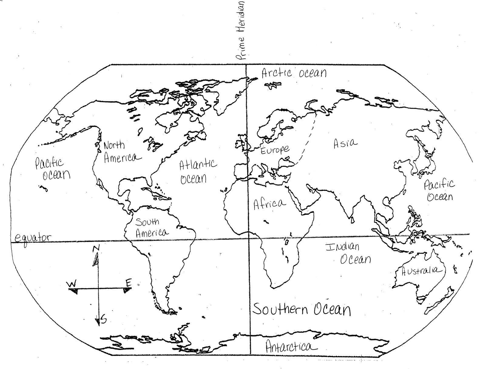 Blank Maps Of Continents And Oceans And Travel Information - Free Printable Map Of Continents And Oceans