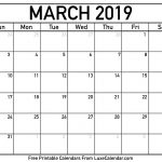 Blank March 2019 Printable Calendar   Luxe Calendar   Free Printable March Activities