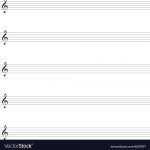 Blank Music Sheet Template Royalty Free Vector Image   Free Printable Blank Sheet Music