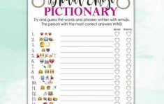 Bridal Shower Game Pictionary Emoji Pictionary Hot Pink | Etsy - Emoji Bridal Shower Game Free Printable