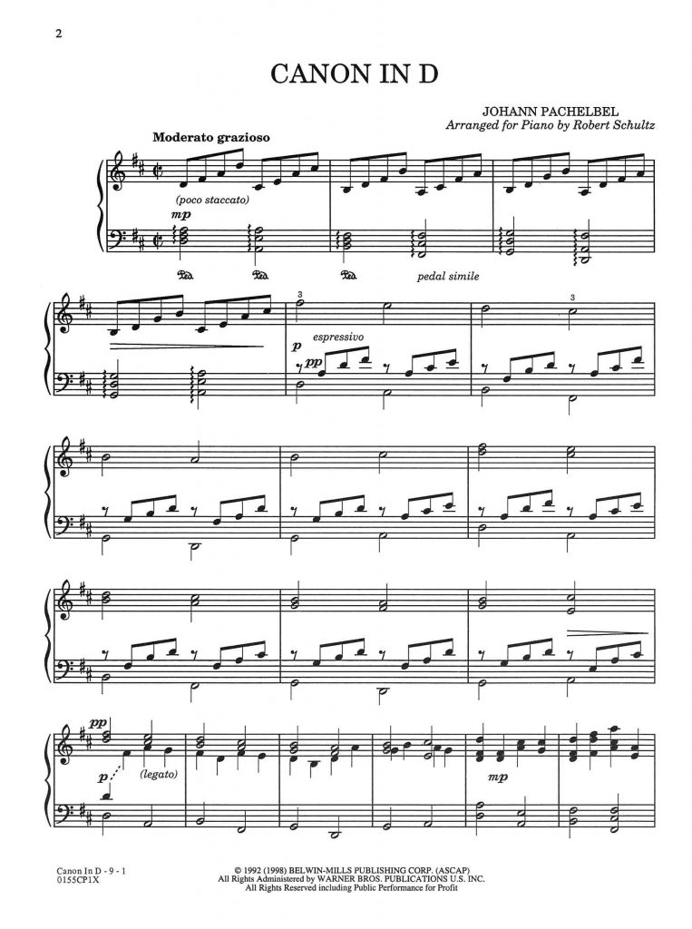 Canon In D (Advanced Solo) | Schultz Music Publications - Canon In D ...