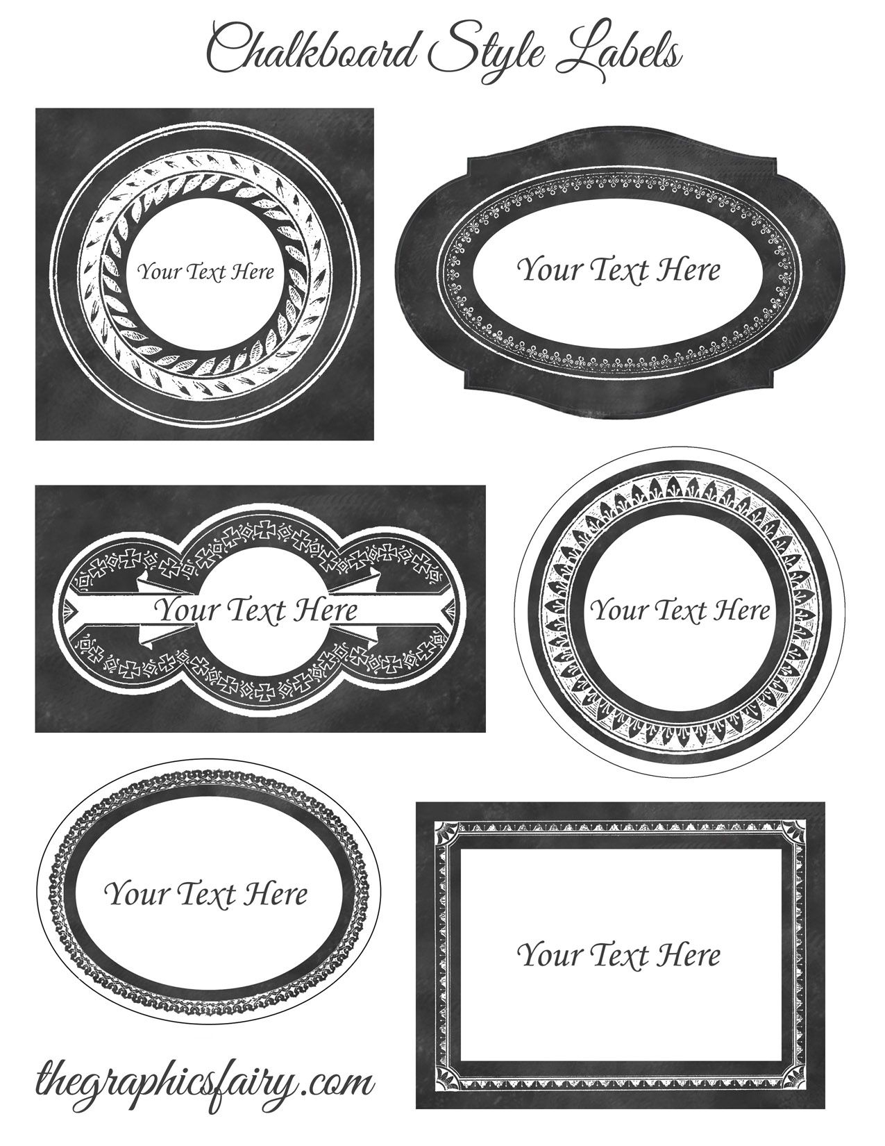 Chalkboard Style Printable Labels - Editable | Vintage Ad, Art And - Free Editable Printable Labels