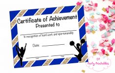Cheerleading Certificate Cheerleading Award Cheerleading | Etsy - Free Printable Cheerleading Certificates