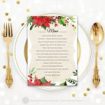 Christmas Menu Printable Dinner Menu Rustic Christmas Dinner | Etsy   Free Printable Christmas Dinner Menu Template