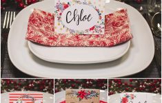 Christmas Table Place Cards { Free Printable} - Six Clever Sisters - Christmas Table Name Cards Free Printable