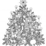 Christmas Tree With Ornaments   Christmas Adult Coloring Pages   Free Printable Christmas Tree Ornaments Coloring Pages