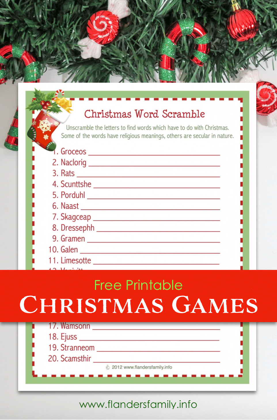 Christmas Word Scramble (Free Printable) - Flanders Family Homelife - Free Printable Christmas Word Games