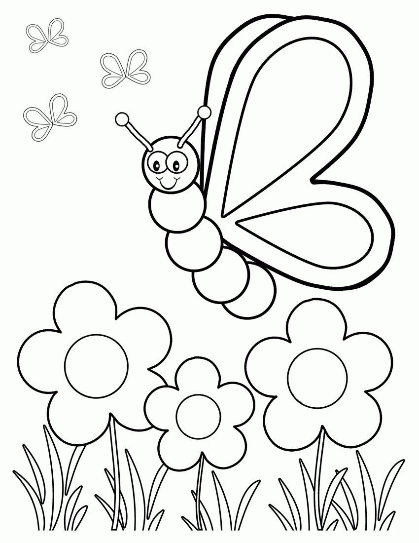 Coloring Pages ~ Flor Yariposa Para Colorear Images Free Printable - Spring Coloring Sheets Free Printable