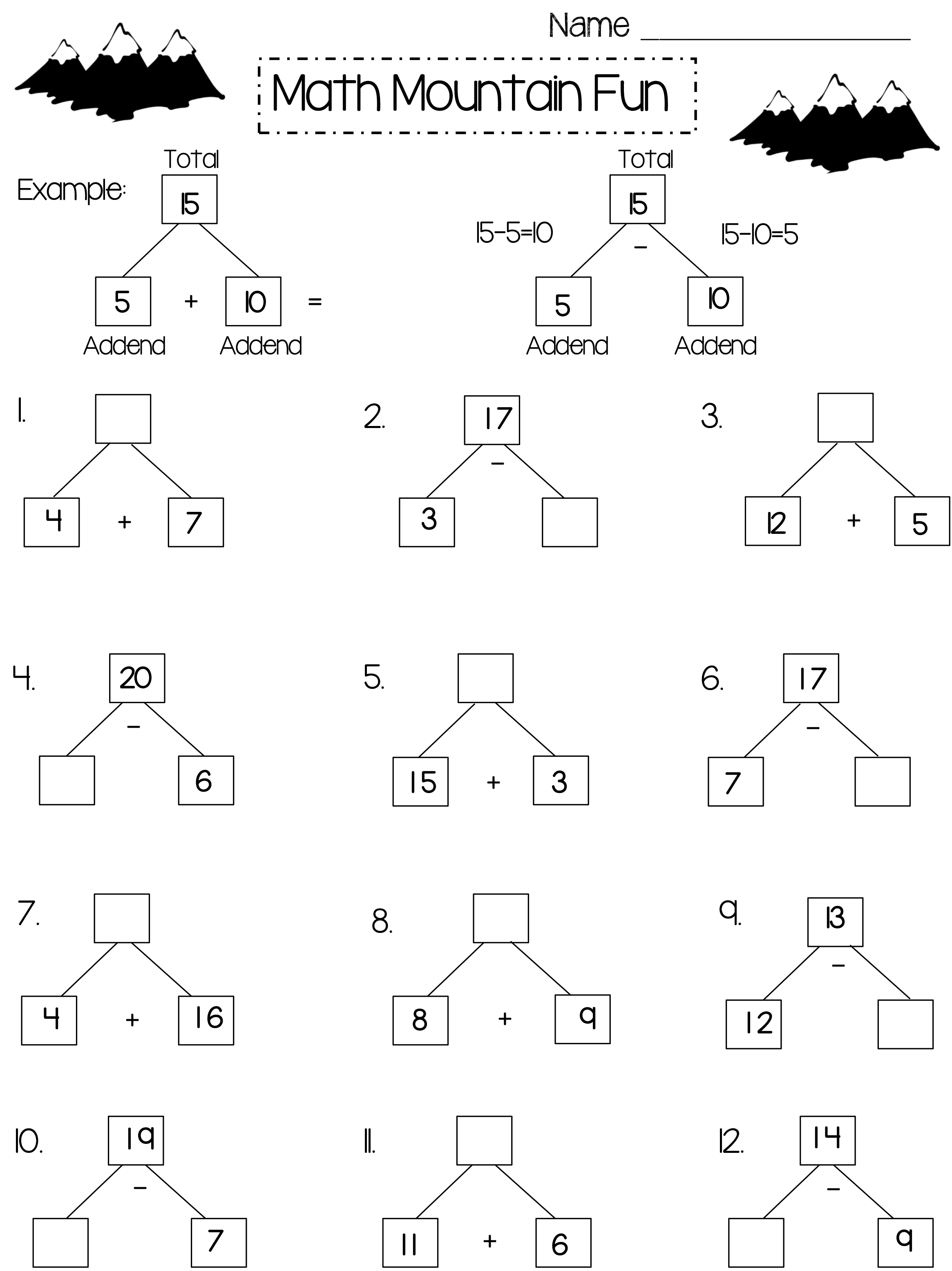 Come Download The Math Mountain Worksheet For Free And Watch The - Free Printable Common Core Math Worksheets For Third Grade