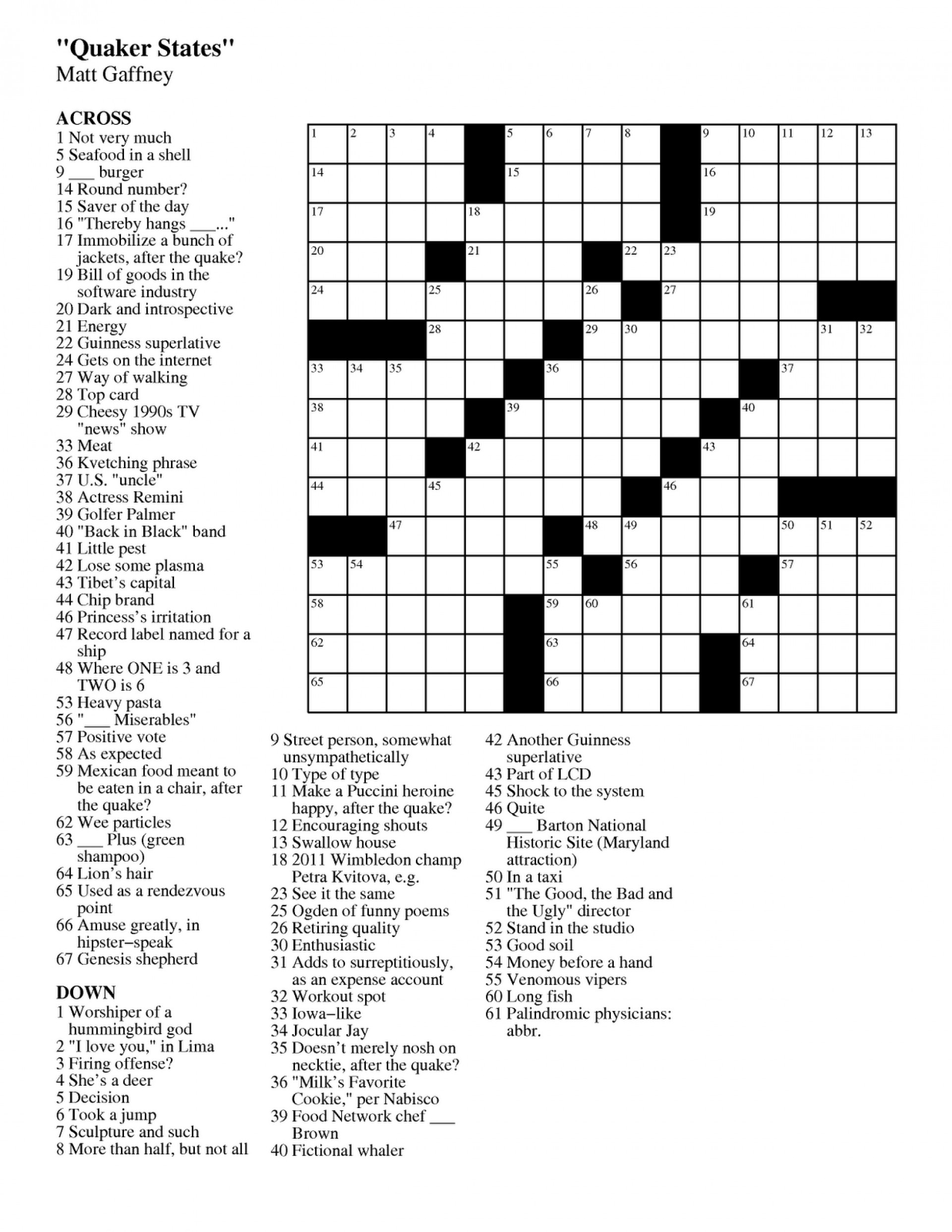 Crossword Puzzles Medium Level Printable Crosswords Summer Puzzle - Free Printable Crosswords Medium