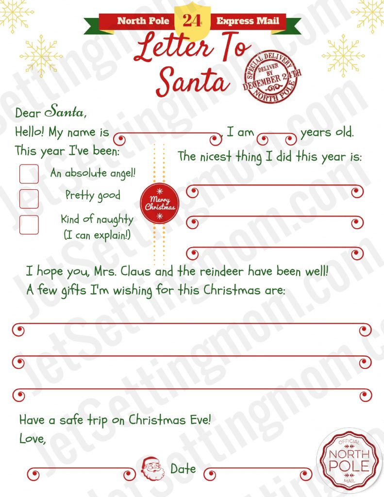 Dear Santa Letter Template Printable Best Printable Letter To Santa