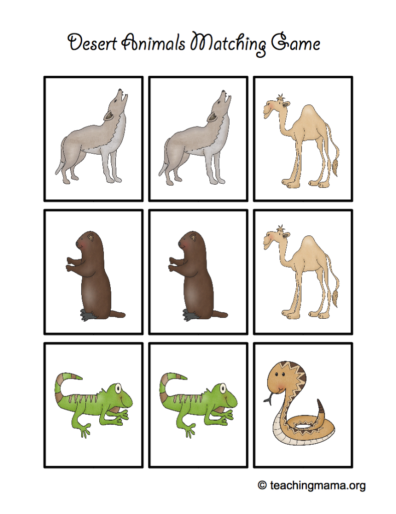 Desert Animal Printables - Teaching Mama - Free Printable Desert Animals