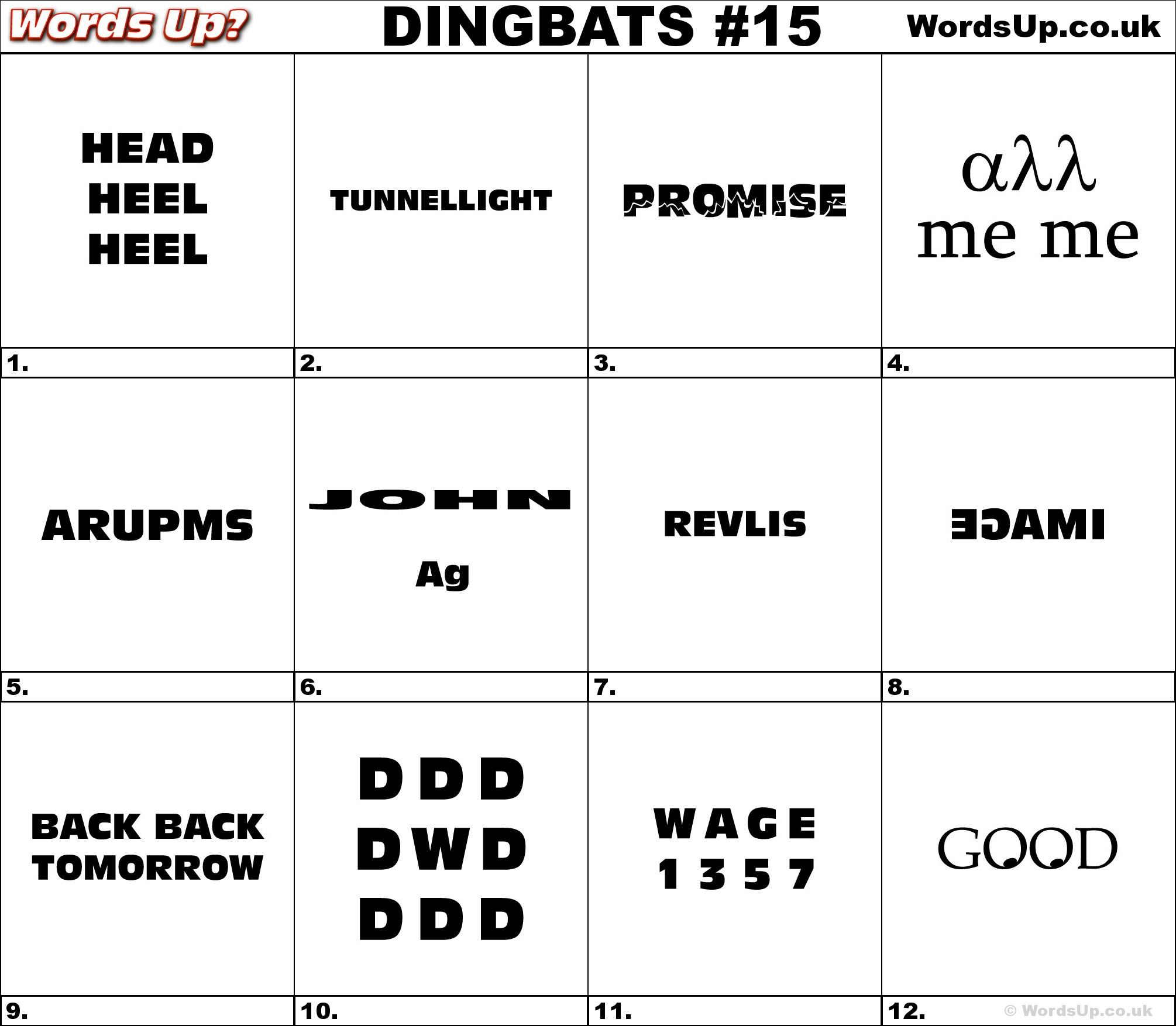 Dingbat &amp;amp; Whatzit Rebus Puzzles #dingbats #whatzits #rebus #puzzle - Free Printable Dingbats Puzzles