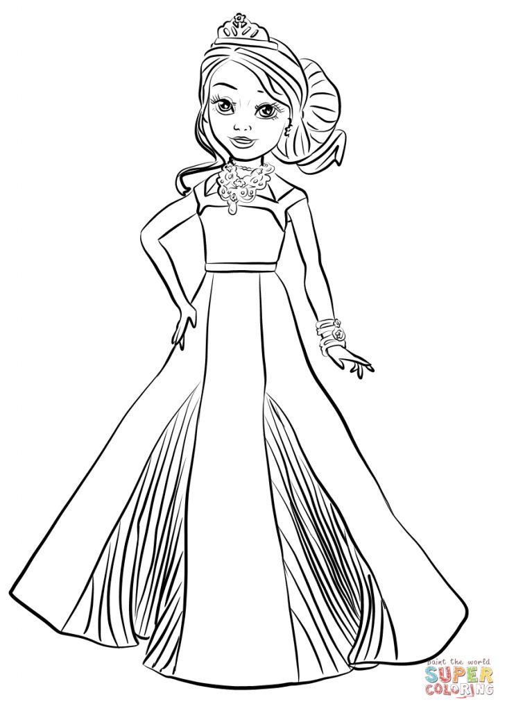 Disney Descendants Auradon Coronation - Disney Descendants Auradon Coronation Audrey Coloring Page Free Free Printable Descendants Coloring Pages 731x1024 