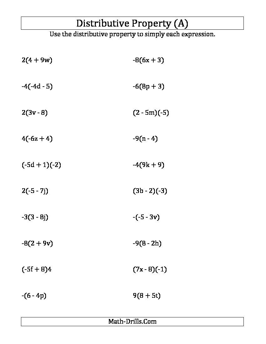 Distributive Property Worksheets - Google Search | Homework - Free Printable Distributive Property Worksheets