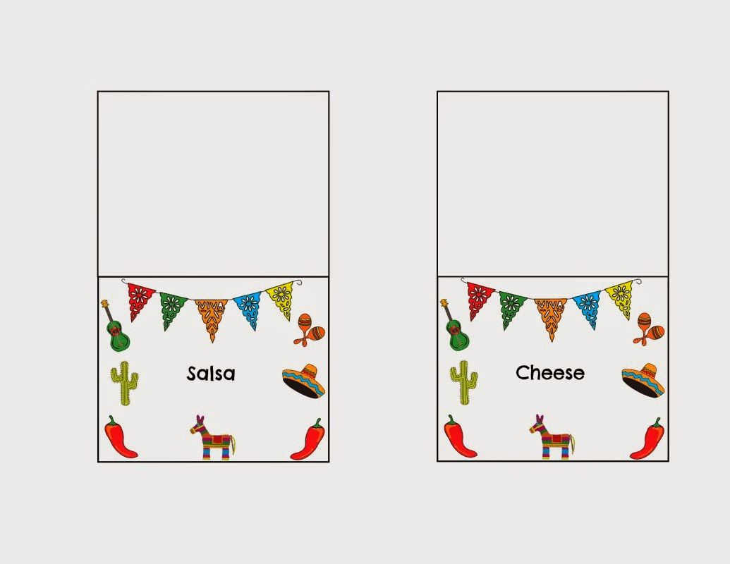 Diy Taco Bar Party - Table Tents Free Printables | Food | Taco Bar - Free Printable Table Tents