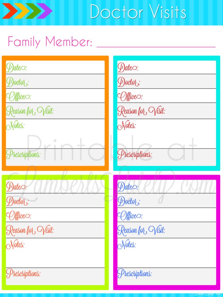 Doctor Visit Printable || Free Planner || Ultimate Planning Notebook ...