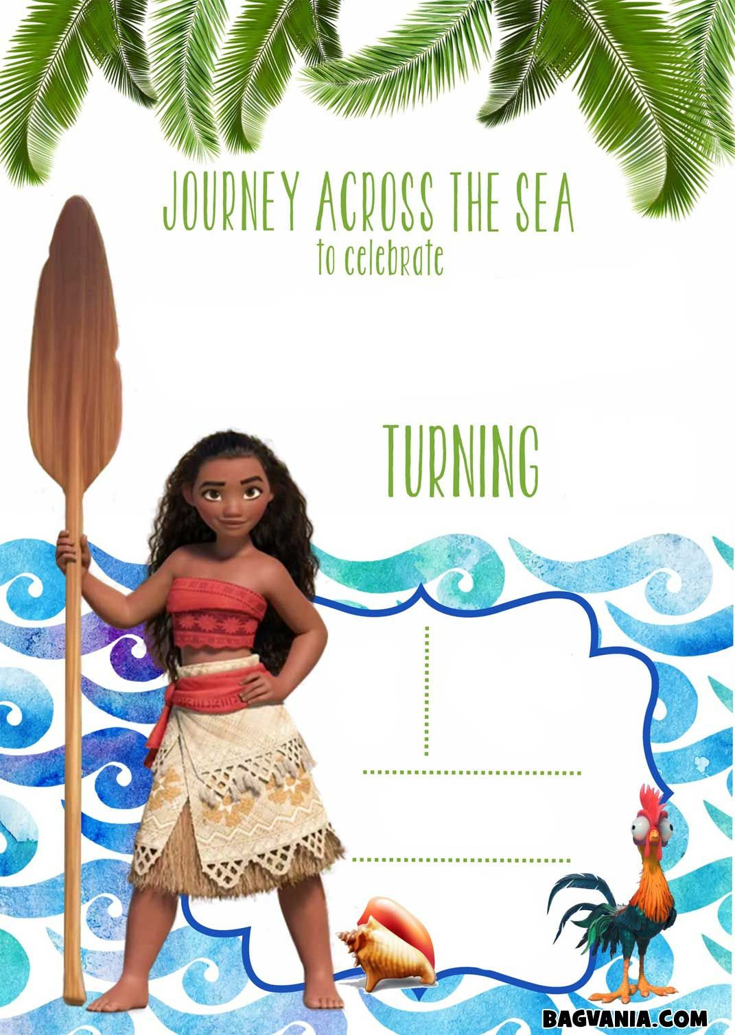 Download Now Free Printable Moana Birthday Invitation Templates - Free Printable Moana Invitations