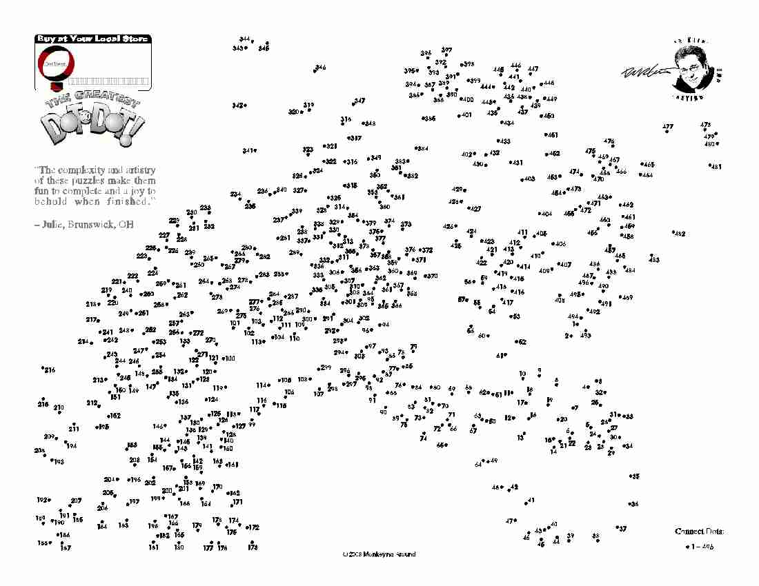 Downloadable Dot-To-Dot Puzzles - Free Printable Dot To Dot Hard