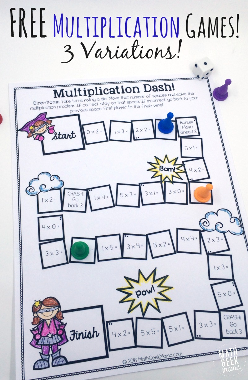 Easy, Low Prep Printable Multiplication Games! {Free} - Free Printable Maths Games