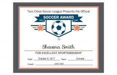 Editable Pdf Sports Team Soccer Certificate Award Template In 3 - Free Printable Soccer Certificate Templates
