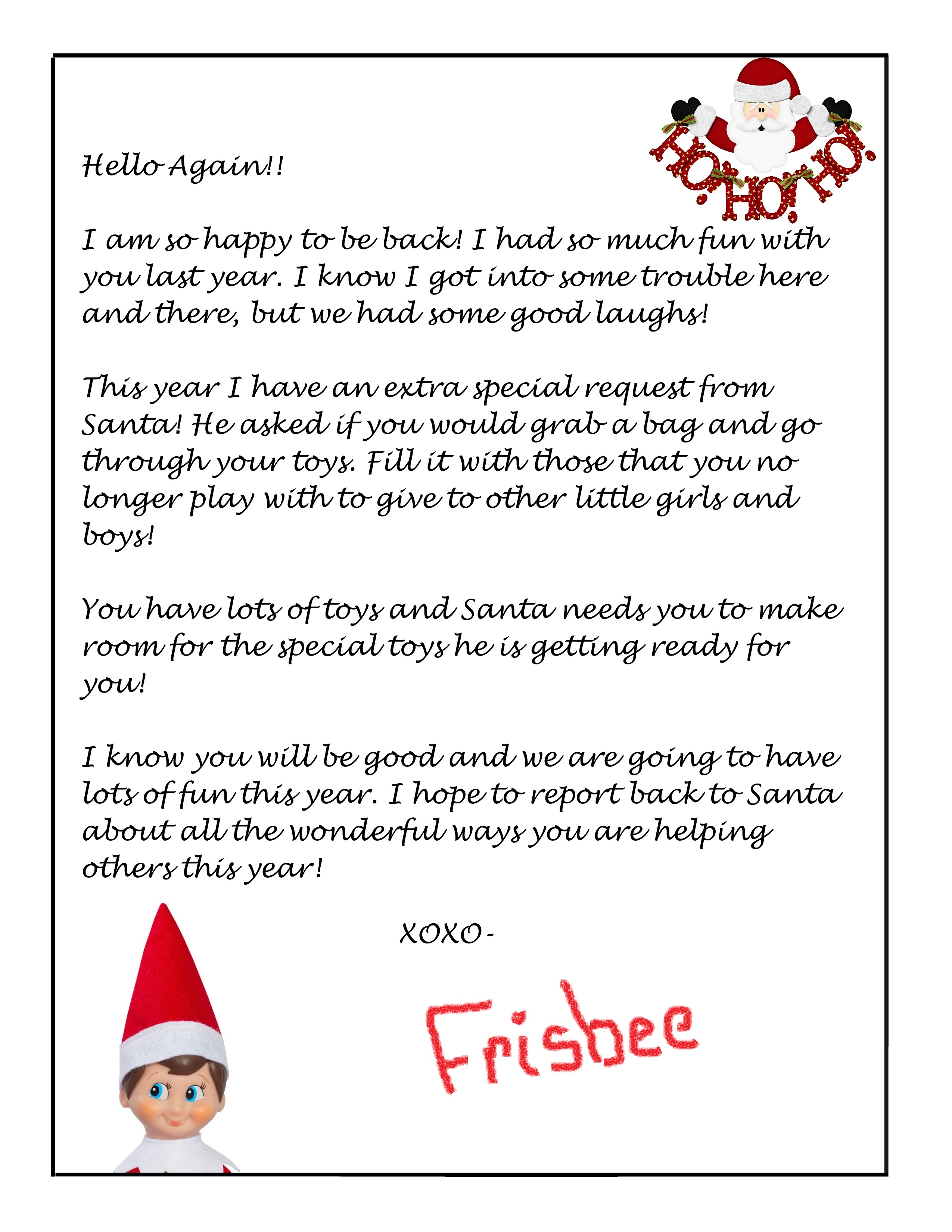 Elf On The Shelf Free Donation Letter Printable - Printables 4 Mom - Free Printable Elf On The Shelf Letter